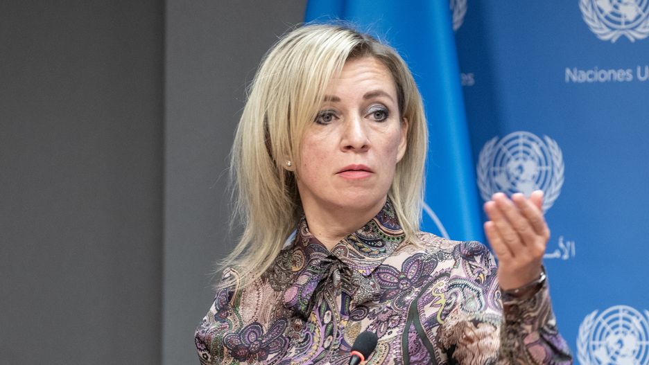 NEW YORK, UNITED STATES - 2023/09/23: Maria Zakharova, Director of the Information and Press Department of the Ministry of Foreign Affairs of the Russian Federation attends press briefing by Russian Foreign Minister Sergey Lavrov at UN Headquarters. (Photo by Lev Radin/Pacific Press/LightRocket via Getty Images)