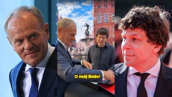 Donald Tusk pochwalił się spotkaniem z... Jessem Eisenbergiem. Gwiazdor otrzymał wyjątkowy PREZENT (WIDEO)