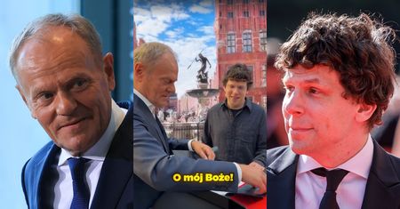 Donald Tusk pochwalił się spotkaniem z... Jessem Eisenbergiem. Gwiazdor otrzymał wyjątkowy PREZENT (WIDEO)