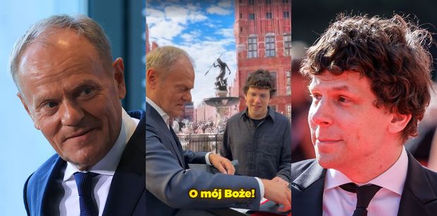 Donald Tusk pochwalił się spotkaniem z... Jessem Eisenbergiem. Gwiazdor otrzymał wyjątkowy PREZENT (WIDEO)