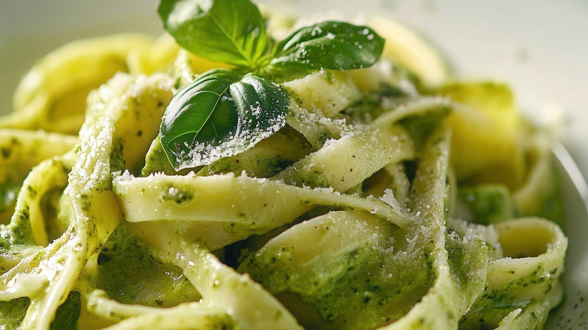 Makaron z pesto awokadowym to świetny pomysł na szybki obiad