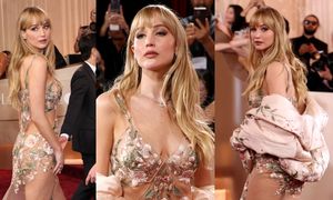 Złote Globy 2026. Rozgogolona Jennifer Lawrence w najodważniejszej kreacji wieczoru. Gwiazda postawiła na naked dress i "grała" pupą (ZDJĘCIA)
