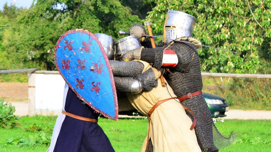 rycerz, rycerze, walki, opancerzenie, miecz, bojownik, wojenny, historia, bitwa, metal, tarcza, antyczny, stal, lud, pojedynek, broni, kostium