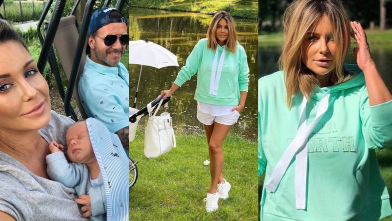 Małgorzata Rozenek i Radosław Majdan na spacerze z Henrykiem