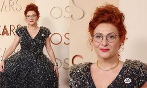 Małgosia Turzańska w sukni bogato zdobionej agrafkami melduje się na Oscarach 2026. Polka ma szansę na statuetkę! (ZDJĘCIA)