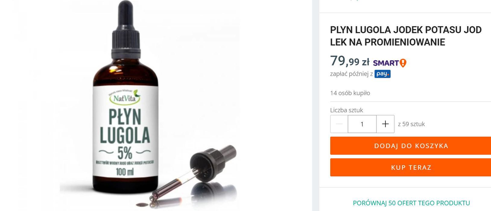 Aukcja z płynem Lugola, który "jest lekiem na promieniowanie"