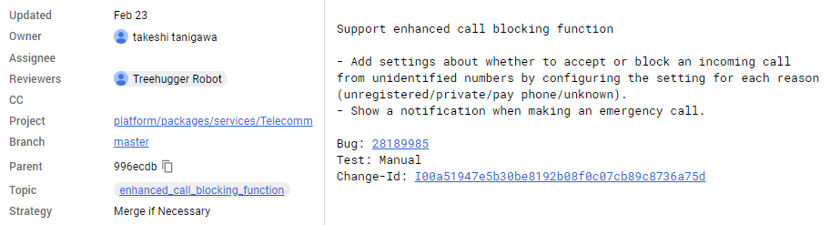 Kod odpowiedzialny za blokowanie połączeń pojawił się w repozytorium Android Open Source Project jeszcze w lutym.