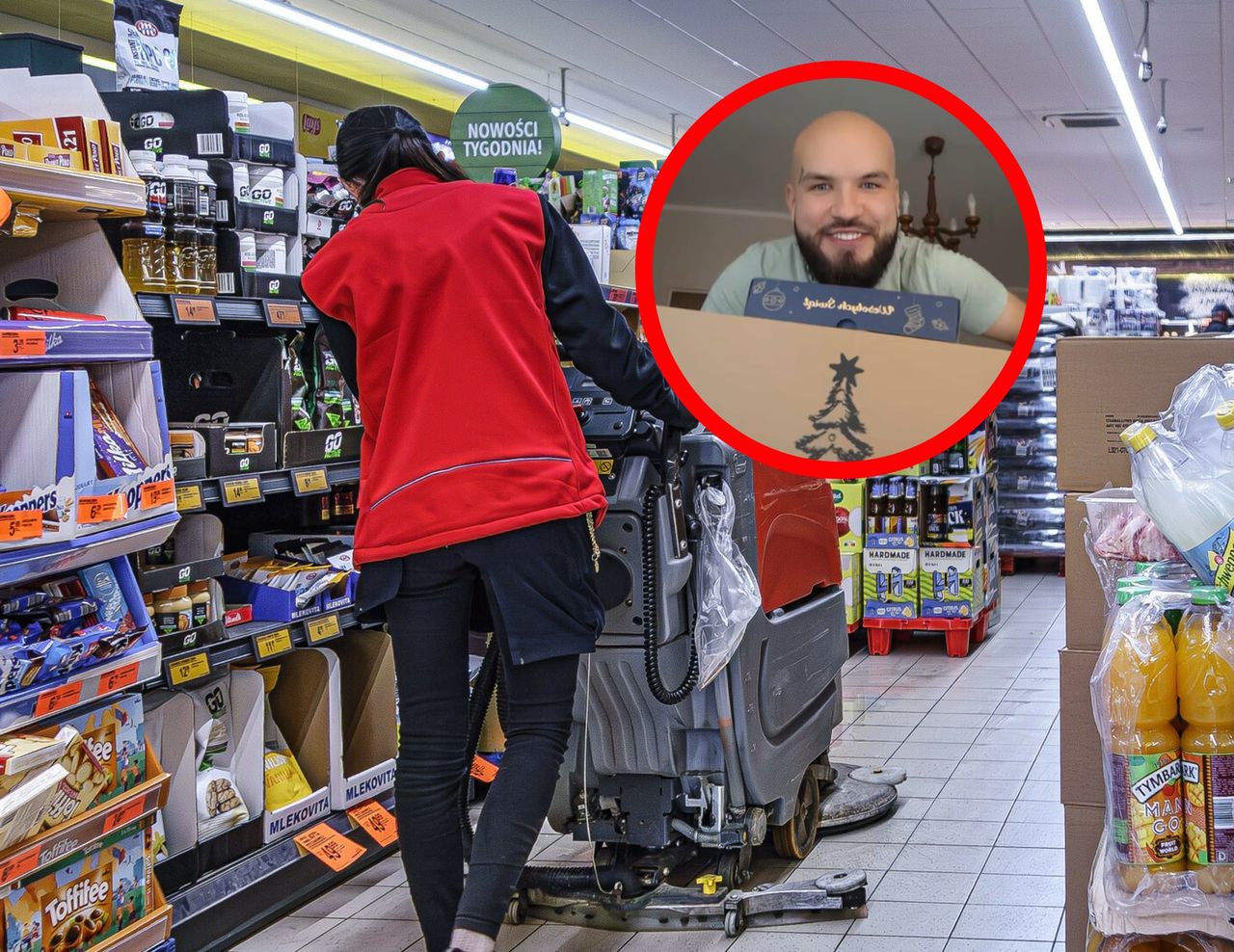 Pracownik Biedronki pokazał zawartość paczki