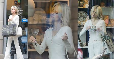 Uzbrojona w torbę Prady za ponad 10 TYSIĘCY złotych Magdalena Ogórek buszuje po sklepie z luksusową porcelaną (ZDJĘCIA)