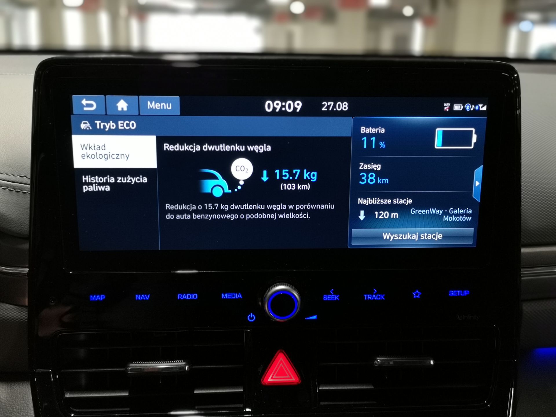 Hyundai Ioniq Electric: System zarządzania energią i audio Infinity 9