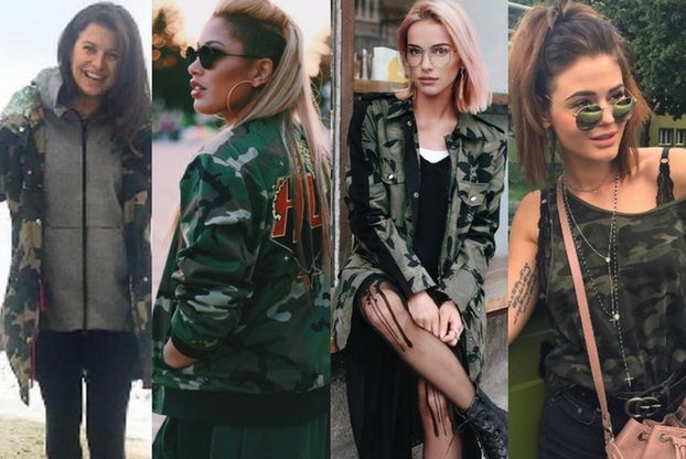 Militarny trend w stylizacjach celebrytek