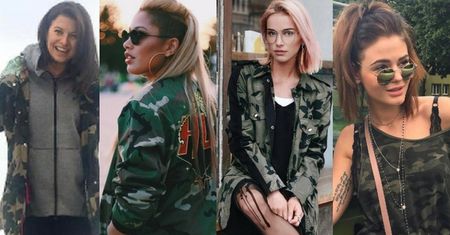 Militarny trend w stylizacjach celebrytek