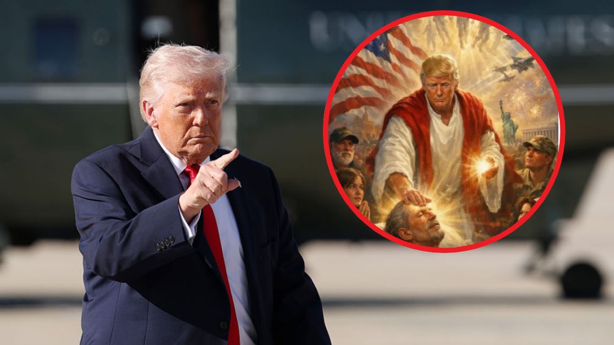 Trump jako Jezus, uzdrawiający mężczyznę, wywołał ogromne kontro