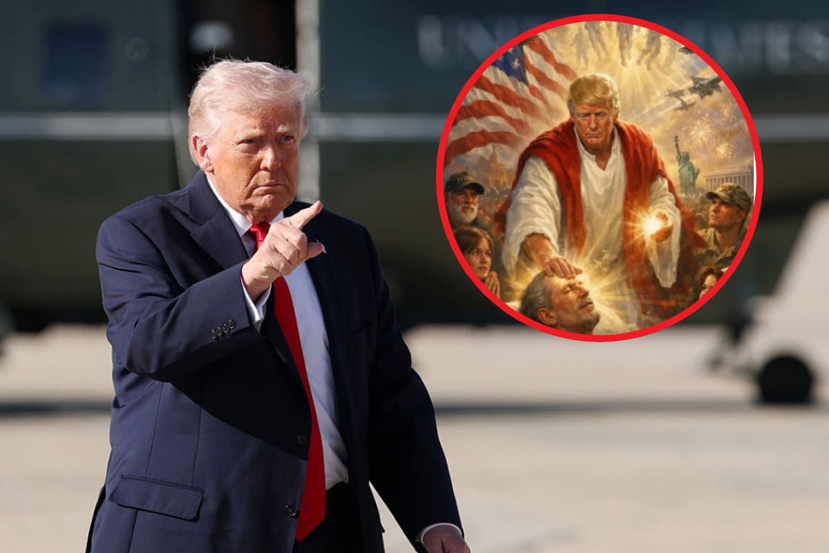 Donald Trump jak Jezus. Ta grafika wywołała oburzenie