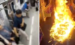 Podpalił wagon metra w Seulu. Przerażające nagranie