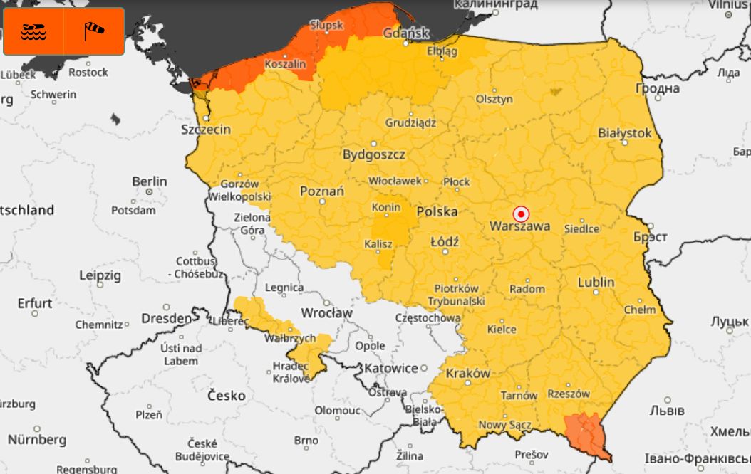 IMGW wydało ostrzeżenia przed silnym wiatrem