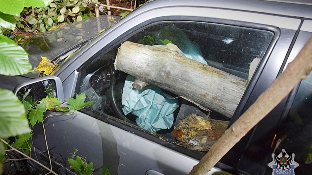 Pijany kierowca spowodował wypadek.