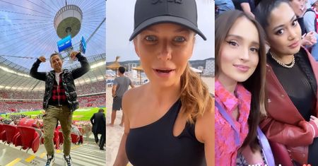 Tak Anna Lewandowska, Marina Łuczenko i Misiek Koterski trzymali kciuki za biało-czerwonych podczas meczu Polska-Belgia  (ZDJĘCIA)