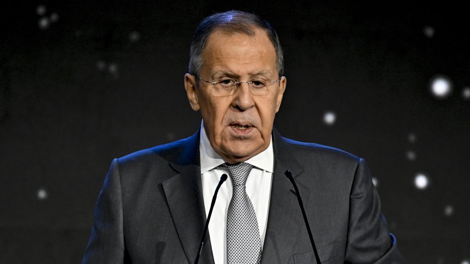 MOSCOW, RUSSIA - NOVEMBER 4: Russian Foreign Minister Sergey Lavrov delivers a speech as he attends "The Future of a Multipolar World" session within "Creating the Future" forum in Moscow, Russia on November 4, 2024. (Photo by Sefa Karacan/Anadolu via Getty Images)