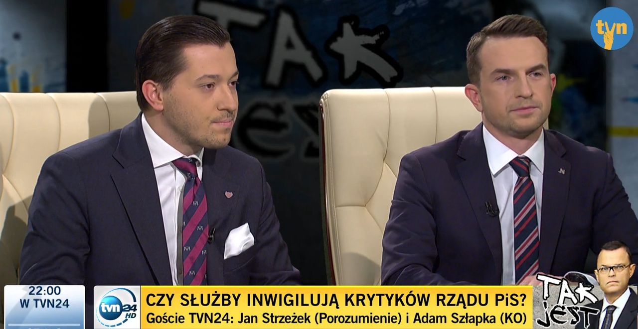 Gośćmi w "Tak jest" byli Jan Strzeżek z Porozumienia i Adam Szłapka z KO 