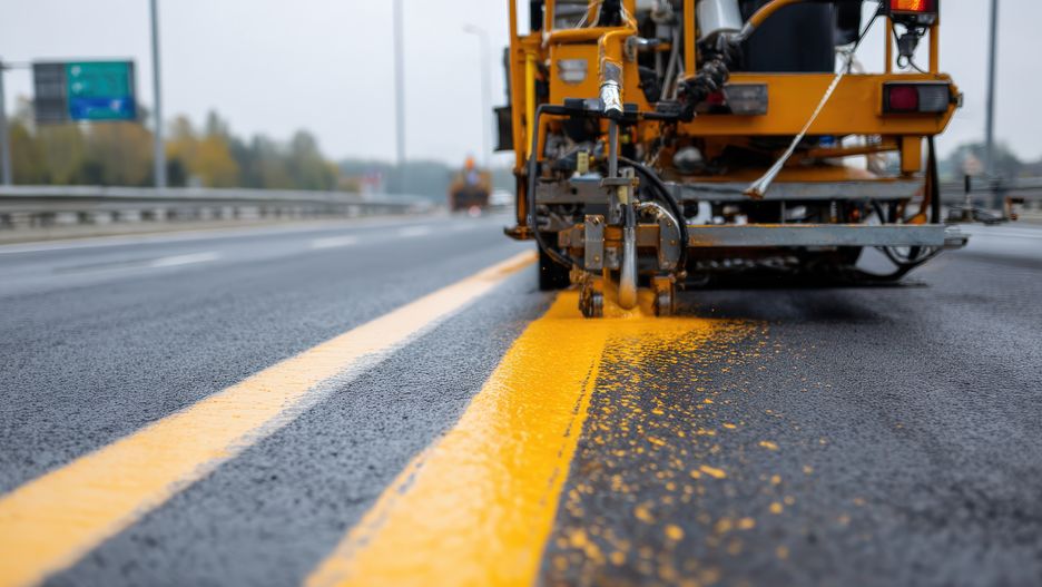 Road marking machine painting yellow lines on asphalt highway for road maintenance and safety Concept of infrastructure, construction, and transportation
road, marking, machine, painting, yellow, lines, asphalt, highway, road maintenance, safety, infrastructure, construction, transportation, roadwork, pavement, street, line, paint, vehicle, equipment, traffic, surface, repair, freeway, motorway, transportation, industry, engineering, urban, outdoors, day, overcast, gray, wet, fresh, new, ground, closeup, detail, pattern, design, travel, journey, route, direction, guidance, marking machine, road marking, road painting, line marking, asphalt road, highway maintenance, road, marking, machine, painting, yellow, lines, asphalt, highway, road maintenance, safety, infrastructure, construction, transportation, roadwork, pavement, street, line, paint, vehicle, equipment, traffic, surface, repair, freeway, motorway, industry, engineering, urban, outdoors, day, overcast, gray, wet, fresh, new, ground, closeup, detail, pattern, design, travel, journey, route, direction, guidance, marking machine, road marking, road painting