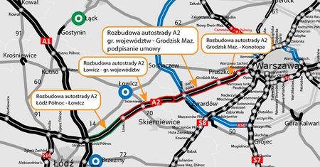 A2 między Warszawą a Łodzią pójdzie na trzy pasy. Gigantyczna inwestycja wchodzi w decydującą fazę