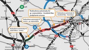 A2 między Warszawą a Łodzią pójdzie na trzy pasy. Gigantyczna inwestycja wchodzi w decydującą fazę