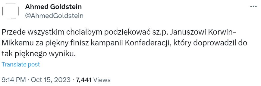 Przeciwnicy Konfederacji dziękują Korwinowi-Mikke