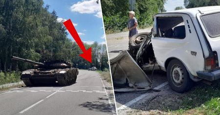 Kierowca zginął. Rosjanie "śmiali się w twarz". Czołg wjechał w Ładę