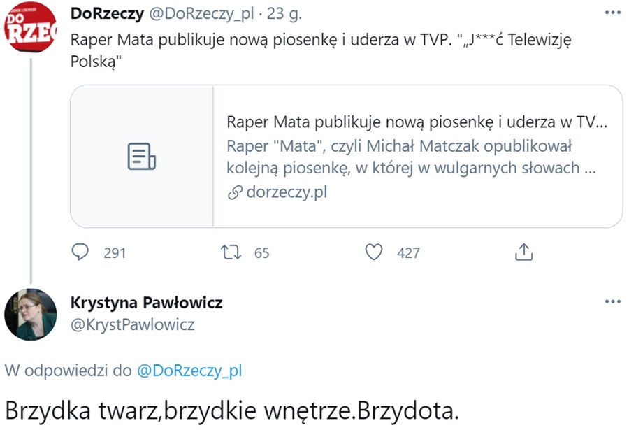 Krystyna Pawłowicz ocenia Matę