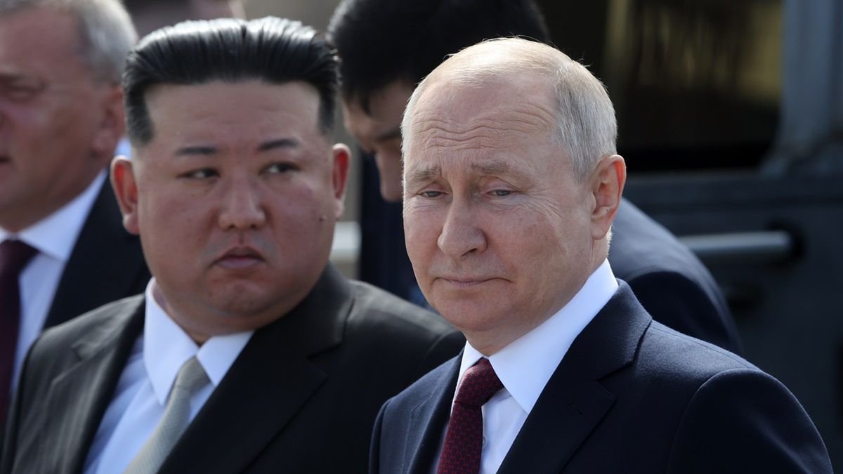 Kim Dzong Un i Władimir Putin.