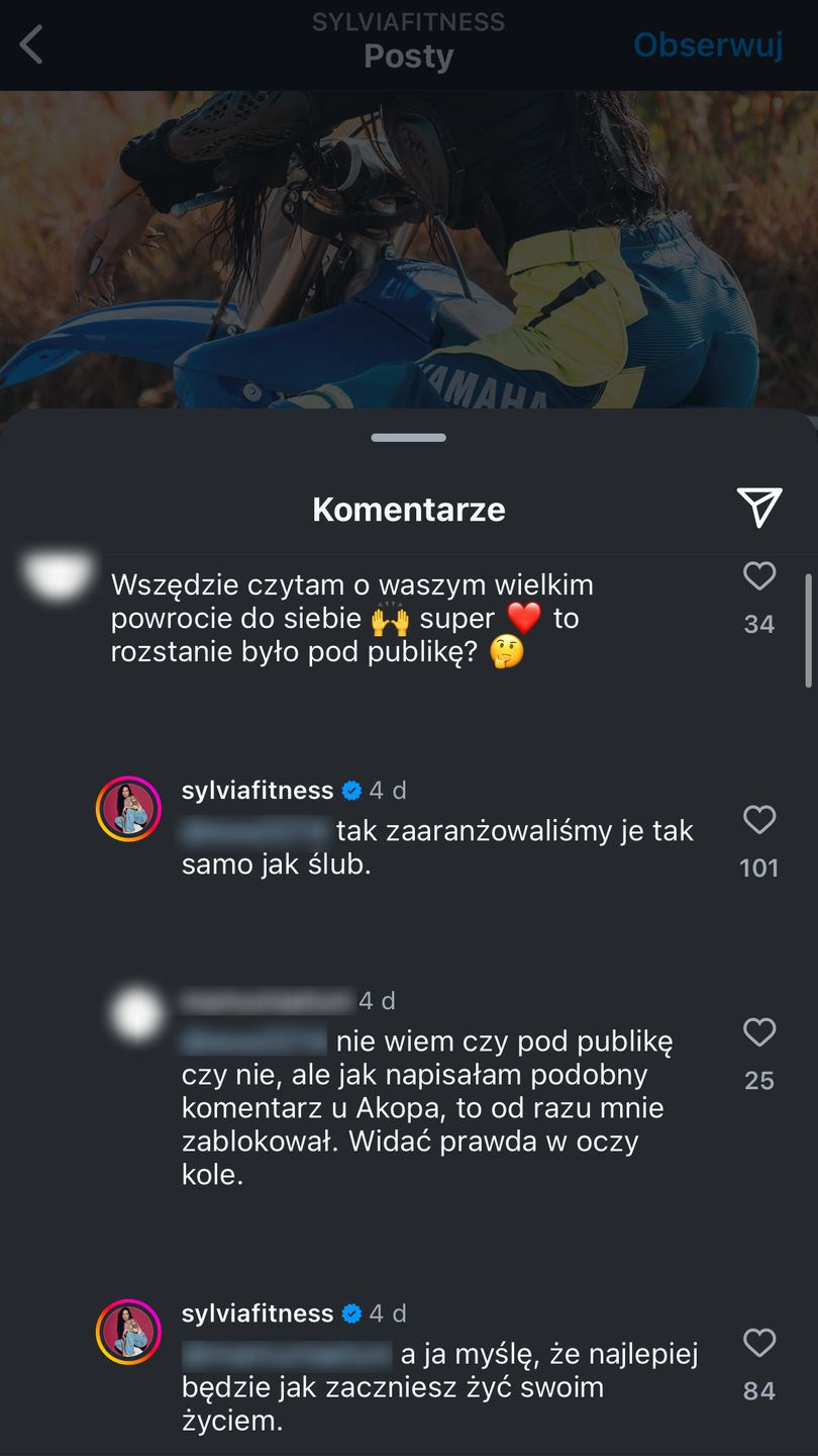 Internautka zapytała Sylwię Szostak czy jej rozstanie było pod publikę. Influencerka nie wytrzymała
