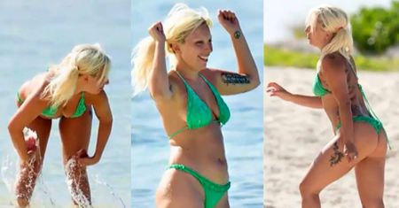 Lady Gaga wypina się na plaży! Znowu przytyła?