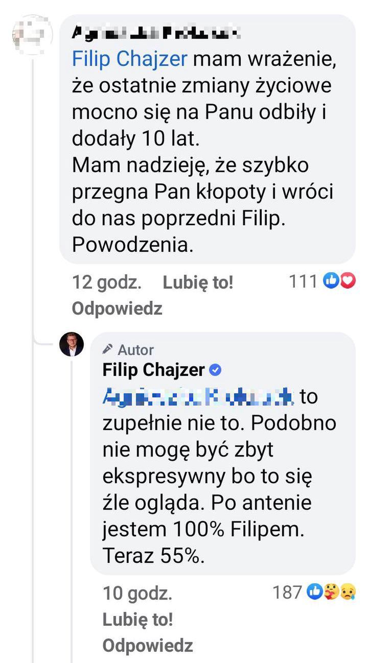 Filip Chajzer odpowiada widzom "DD TVN"