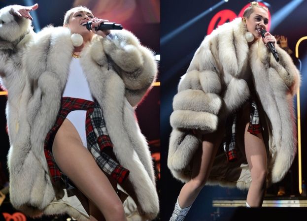 Miley, obcisłe body i WIELKIE FUTRO