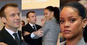 Dziwne uściski Macrona i Rihanny na konferencji charytatywnej w Senegalu (ZDJĘCIA)