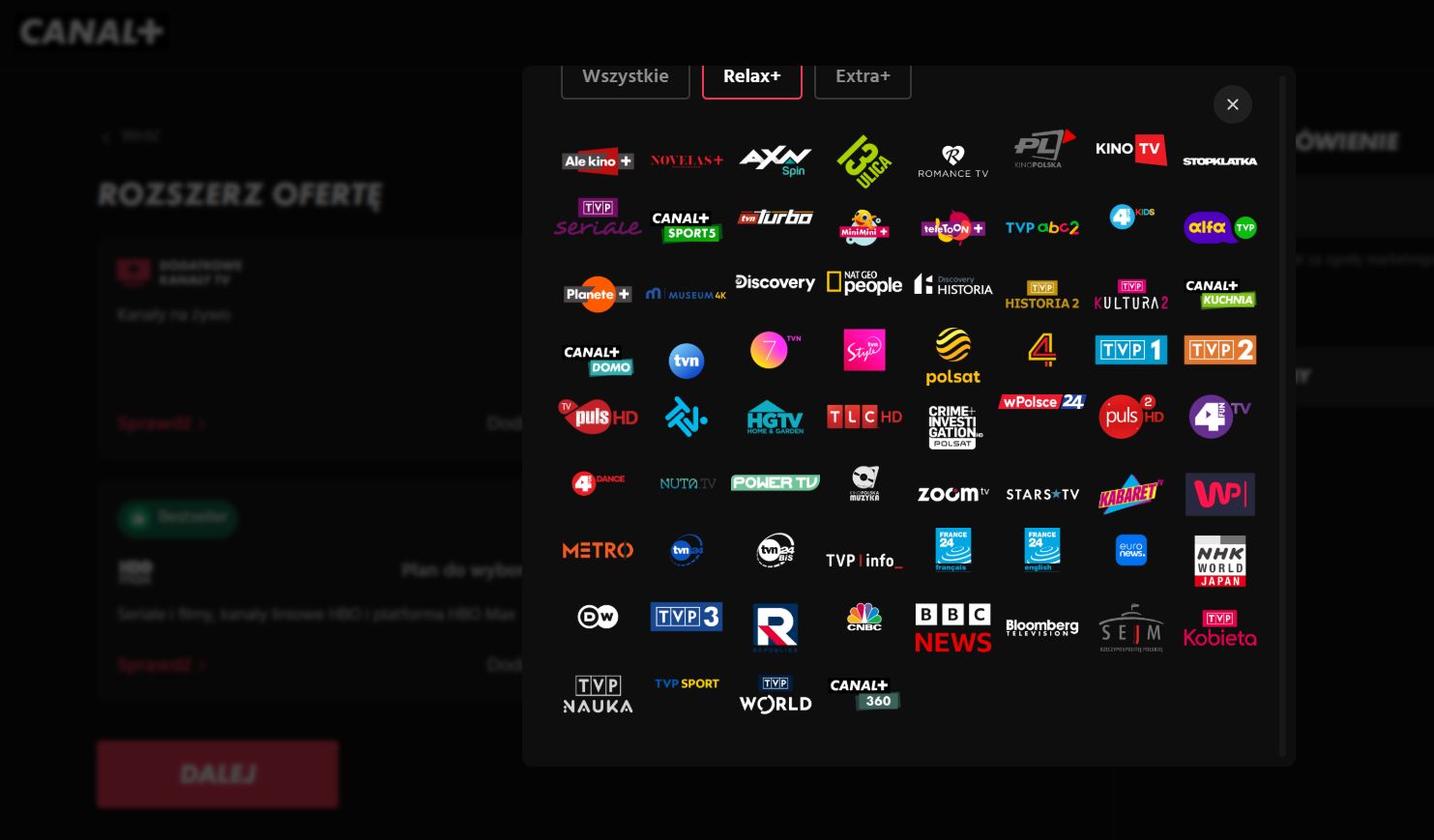 Tańszy pakiet Relax+