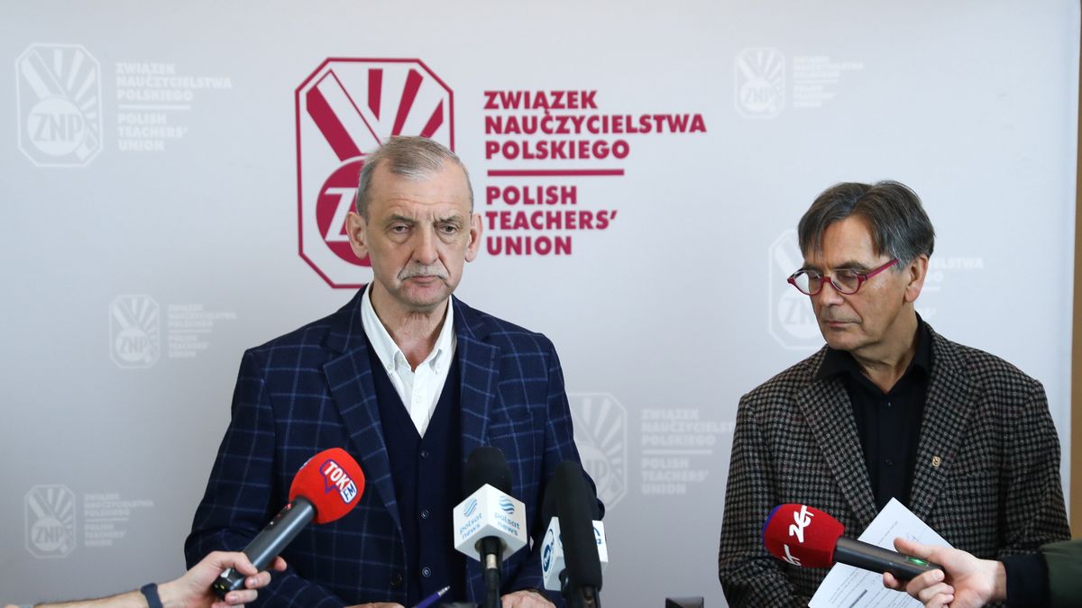 Na zdjęciu Sławomir Broniarz i Krzysztof Baszczyński