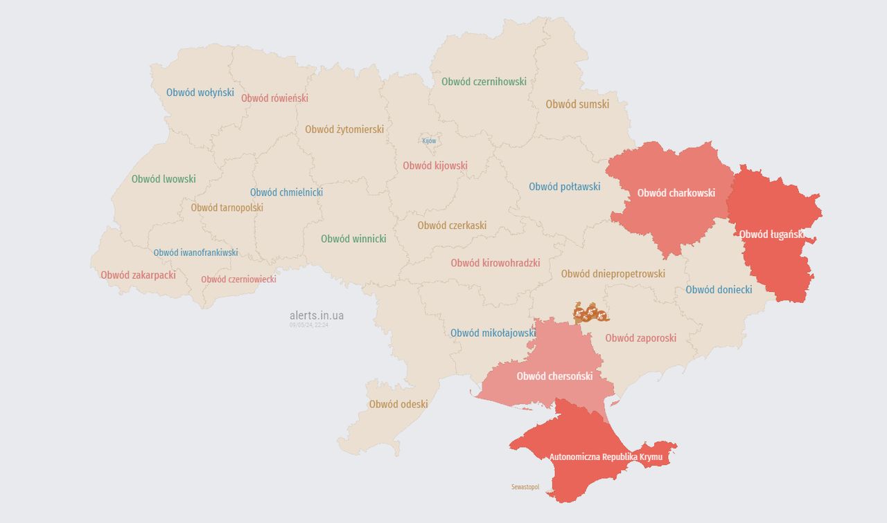 Alerty w Ukrainie.