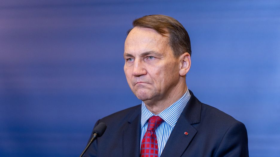 WARSAW, POLAND - 2024/10/23: Minister of Foreign Affairs of Poland Radoslaw Sikorski speaks during a press conference. Press conference of the Minister of Foreign Affairs of Poland Radoslaw Sikorski and Minister of Foreign Affairs of Norway Espen Barth Eide. During a press conference, the ministers discussed support for Ukraine, including military and economic assistance and reconstruction plans. Security issues were also discussed, such as sanctions against Russia and Belarus, hybrid threats, disinformation and defense cooperation within The North Atlantic Treaty Organization (NATO). (Photo by Marek Antoni Iwanczuk/SOPA Images/LightRocket via Getty Images)