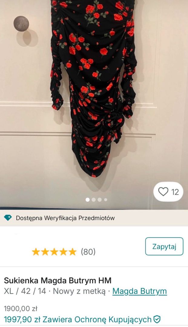 Sukienka w kwiaty - cena Vinted
