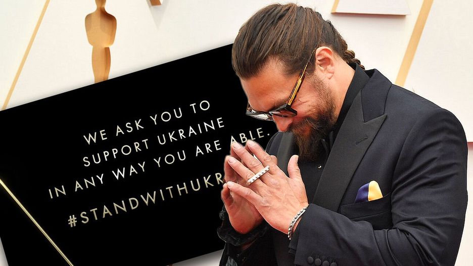 Jason Momoa na czerwonym dywanie solidaryzował się z Ukraińcami. Podczas samej gali widzów poproszono o kilka chwil ciszy w celu oddania hołdu ofiarom i uchodźcom