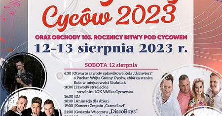 Dni Cycowa 2023. Wystąpią: DiscoBoys, Mig, CapitanFolk