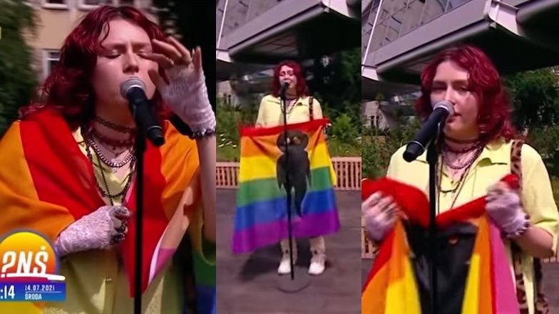 Karin Ann z tęczową flagą w "Pytaniu na Śniadanie" 