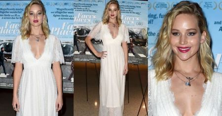 Jennifer Lawrence w sukni ślubnej na premierze