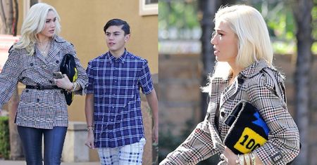 Modna Gwen Stefani biegnie do kościoła w płaszczyku za 80 złotych