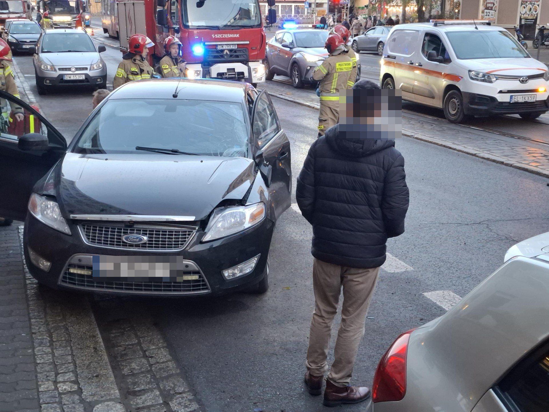 Wypadek na ul. Kołłątaja we Wrocławiu