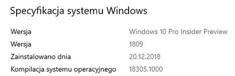 Ostatnie tegoroczne wydanie jest zaskakująco obszerne, czyli Windows 10 w kompilacji 18305