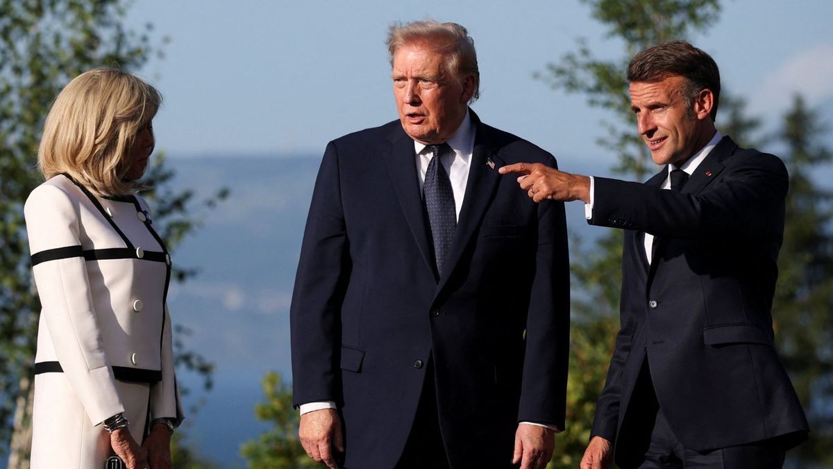 Donald Trump spotkał się z parą prezydencką Francji 