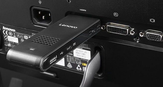 Minikomputer Ideacentre Stick 300 od Lenovo wyglądający jak pendrive